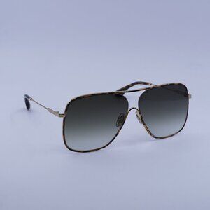 Victoria Beckham VB132S 214 Sunglasses Havana/Gold Aviator Frame, Smoke Lenses